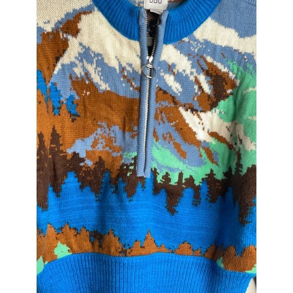 UO BDG Jesse Half-Zip Sweater Size M NWT Graphic Landscape Urban Outfitters - Picture 7 of 9